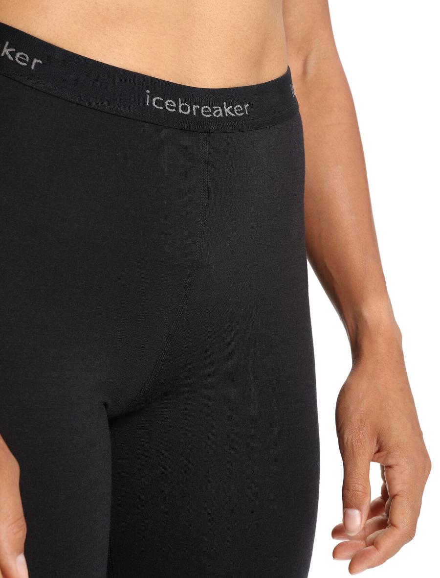 Icebreaker BodyfitZone™ Merino 200 Zone Thermal Leggings Naisten Base Layers Mustat | FI 1865HAPK